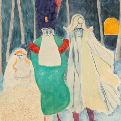 Masquerade. Leopold Ii Napoleon And The Flower Girl Léon Spilliaert lsp82 canvas print