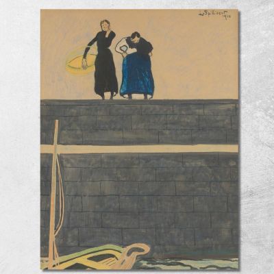 Fisherwomen On The Quay Léon Spilliaert lsp112 canvas print 