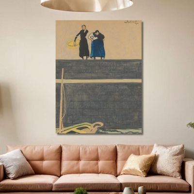 Fisherwomen On The Quay Léon Spilliaert lsp112 canvas print 