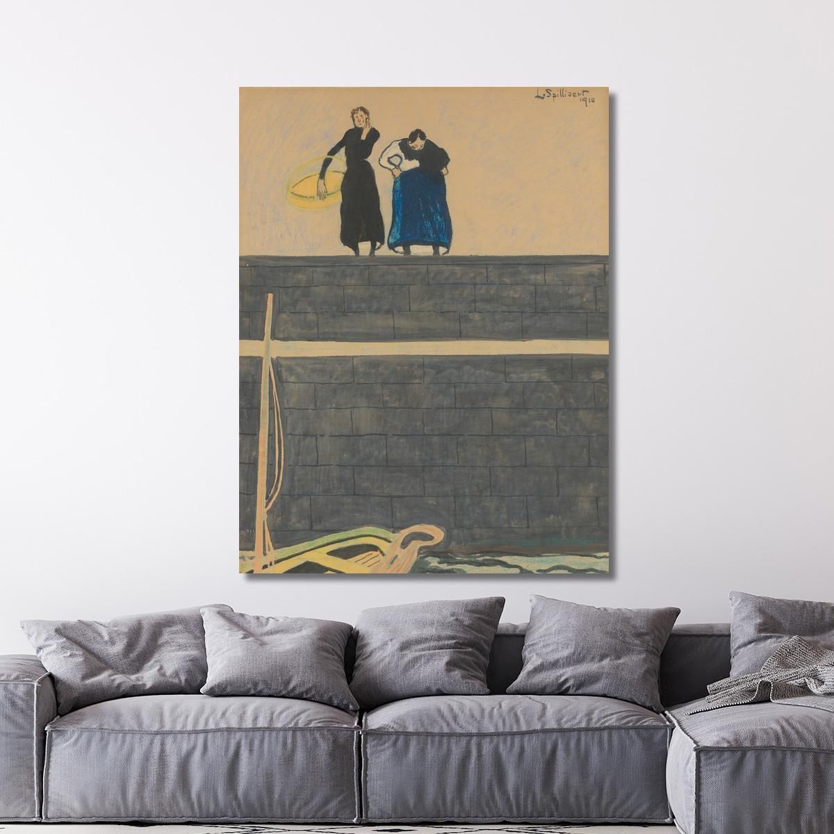 Fisherwomen On The Quay Léon Spilliaert lsp112 canvas print 