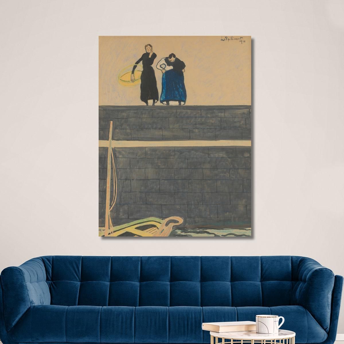 Fisherwomen On The Quay Léon Spilliaert lsp112 canvas print 
