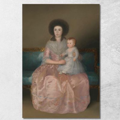 Countess Of Altamira And Her Daughter María Agustina Francisco de Goya fgy11 canvas print 
