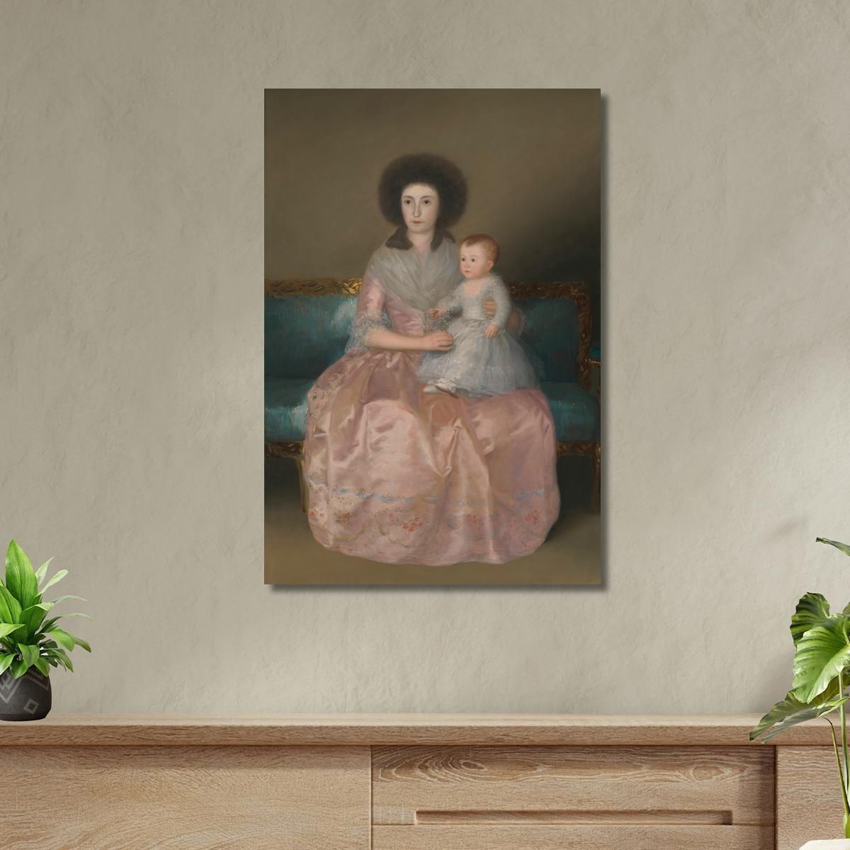 Countess Of Altamira And Her Daughter María Agustina Francisco de Goya fgy11 canvas print 