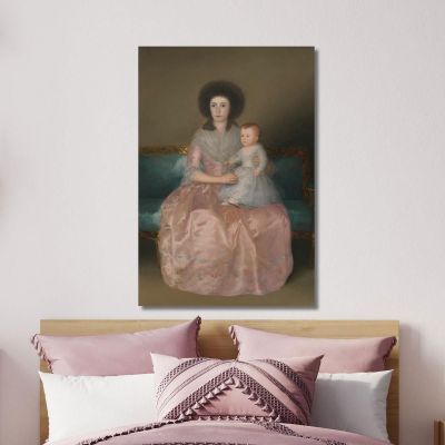 Countess Of Altamira And Her Daughter María Agustina Francisco de Goya fgy11 canvas print 