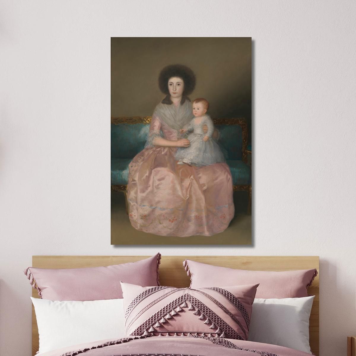 Countess Of Altamira And Her Daughter María Agustina Francisco de Goya fgy11 canvas print 