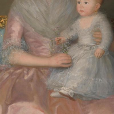 Countess Of Altamira And Her Daughter María Agustina Francisco de Goya fgy11 canvas print
