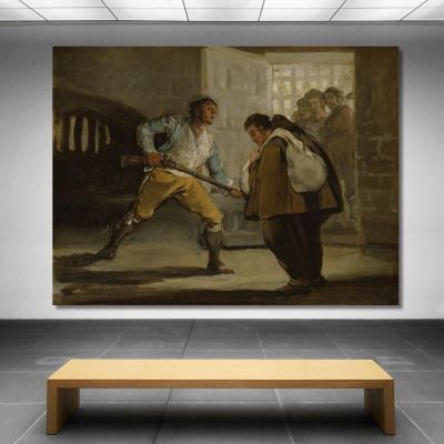El Maragato Threatens Friar Pedro De Zaldivia With His Gun Francisco de Goya fgy16 canvas print 