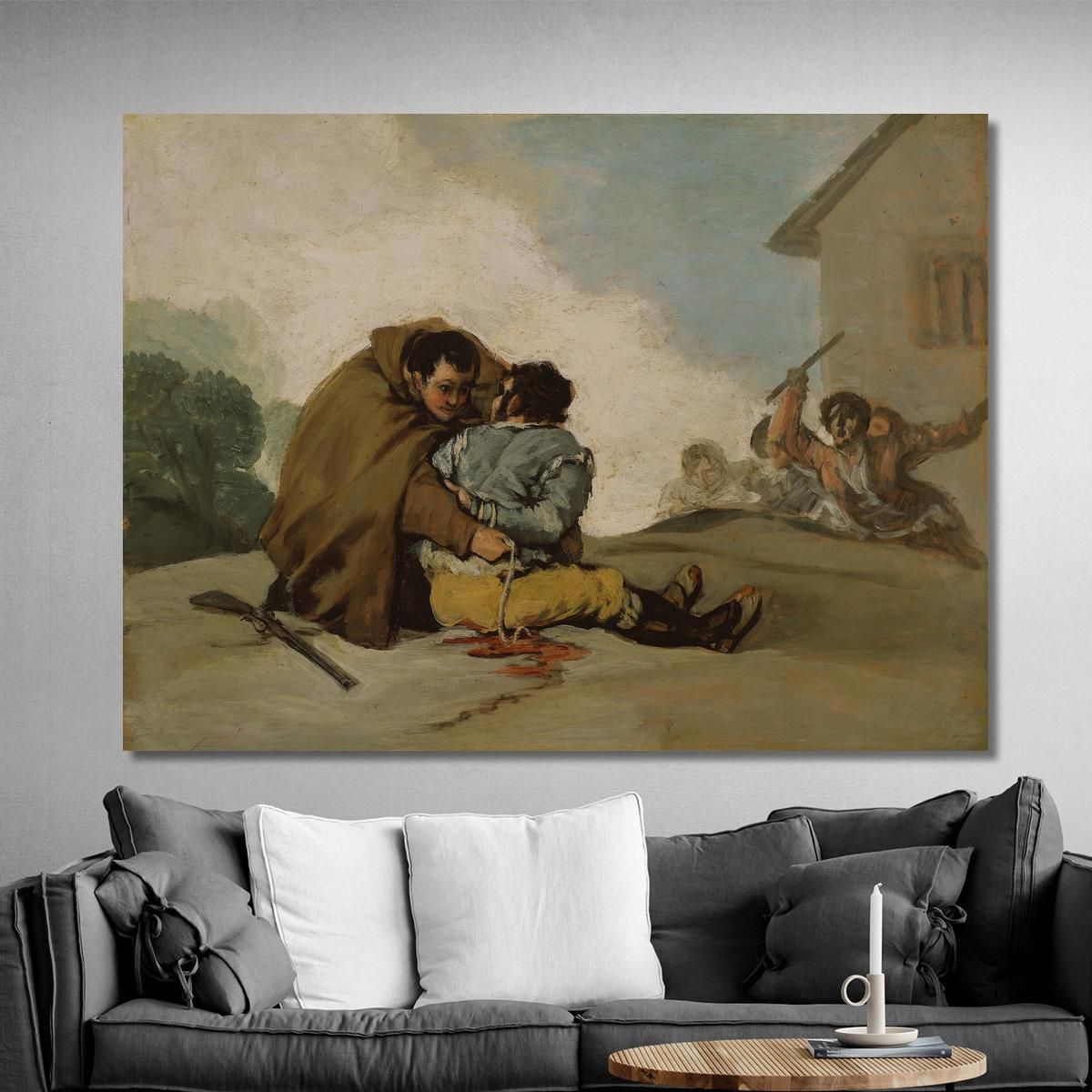 Friar Pedro Binds El Maragato With A Rope Francisco de Goya fgy21 canvas print 