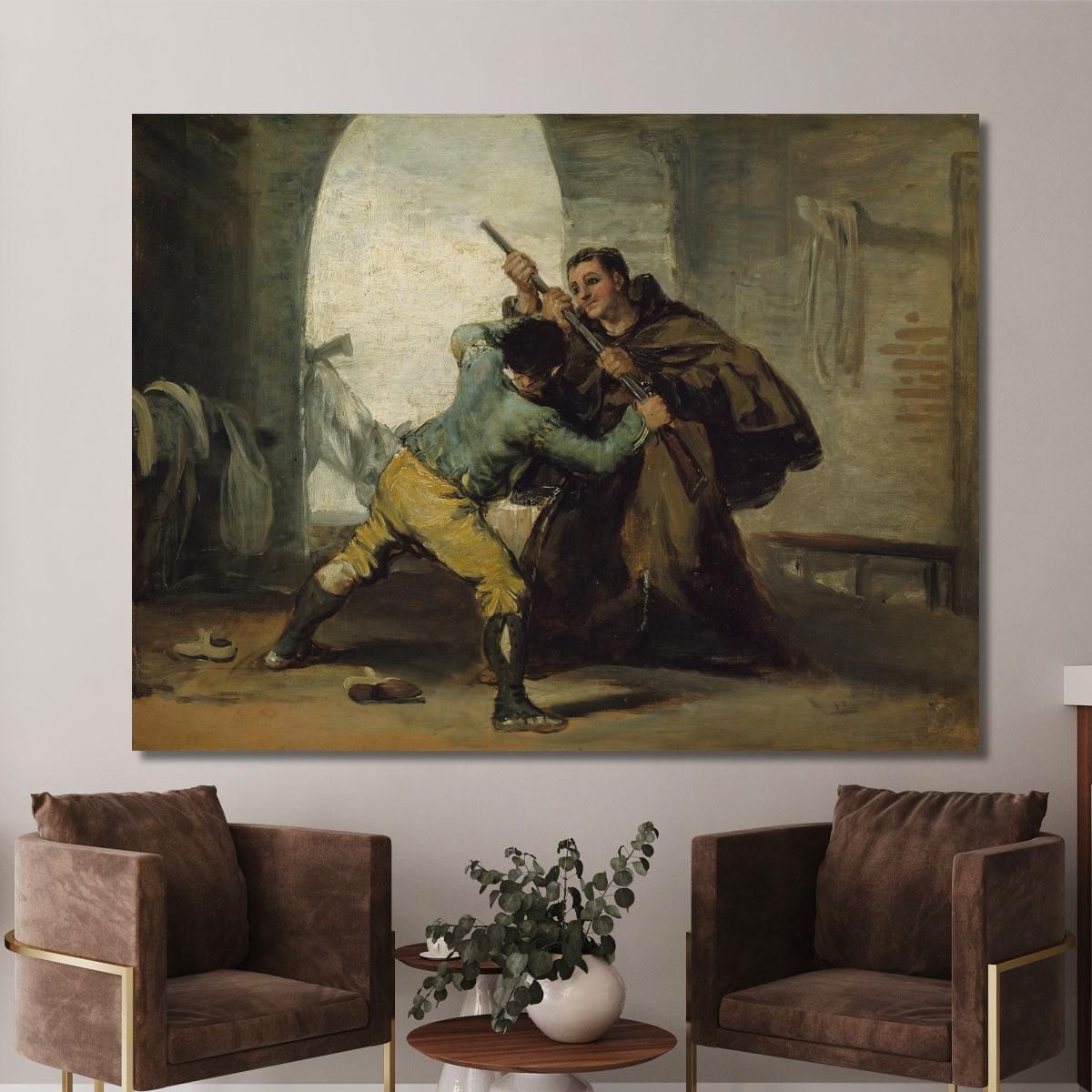 Friar Pedro Wrests The Gun From El Maragato Francisco de Goya fgy25 canvas print 