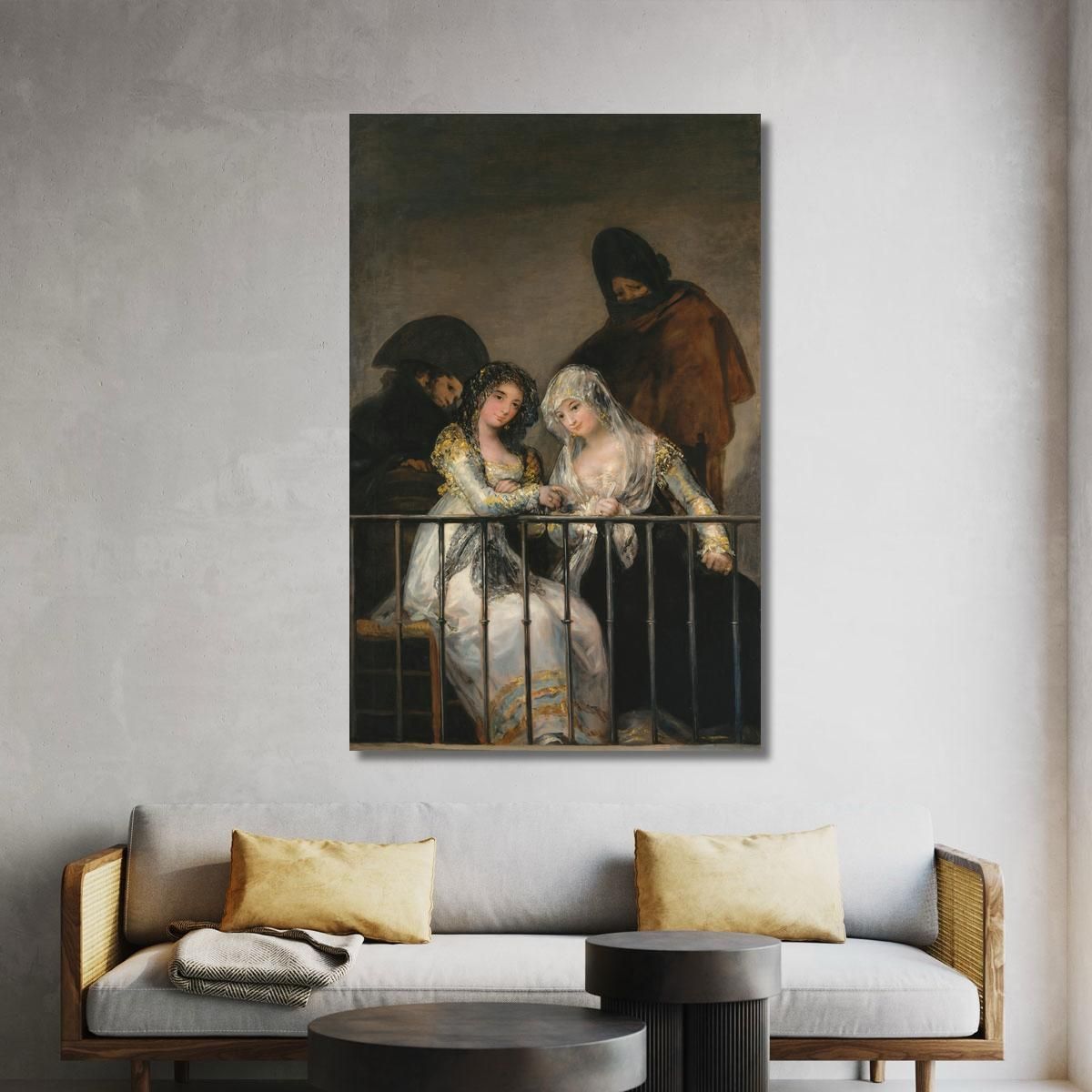 Majas On A Balcony Francisco de Goya fgy33 canvas print 