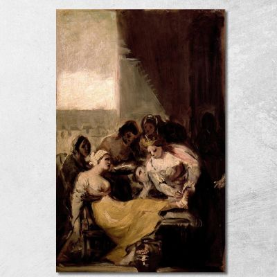 Saint Isabel Of Portugal Healing The Wounds Of A Sick Woman Francisco de Goya fgy55 canvas print 
