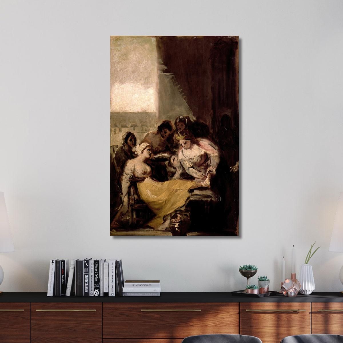 Saint Isabel Of Portugal Healing The Wounds Of A Sick Woman Francisco de Goya fgy55 canvas print 
