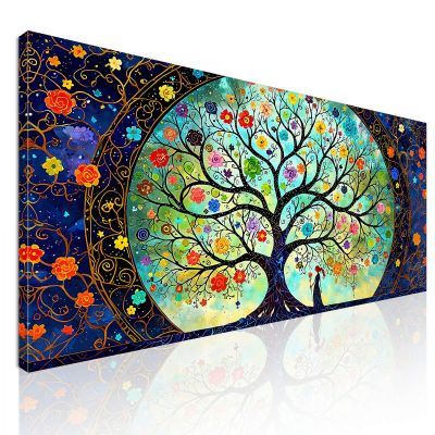 Tree Of Life Floral Painting Girl With Red Hair avt3 canvas print 