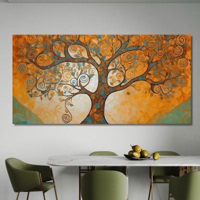 Tree Of Life Painting Warm Tones And Spirals avt5 canvas print 