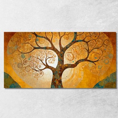 Tree Of Life Gold Spirals Painting avt12 canvas print 