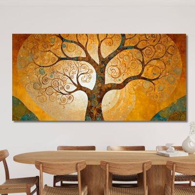 Tree Of Life Gold Spirals Painting avt12 canvas print 