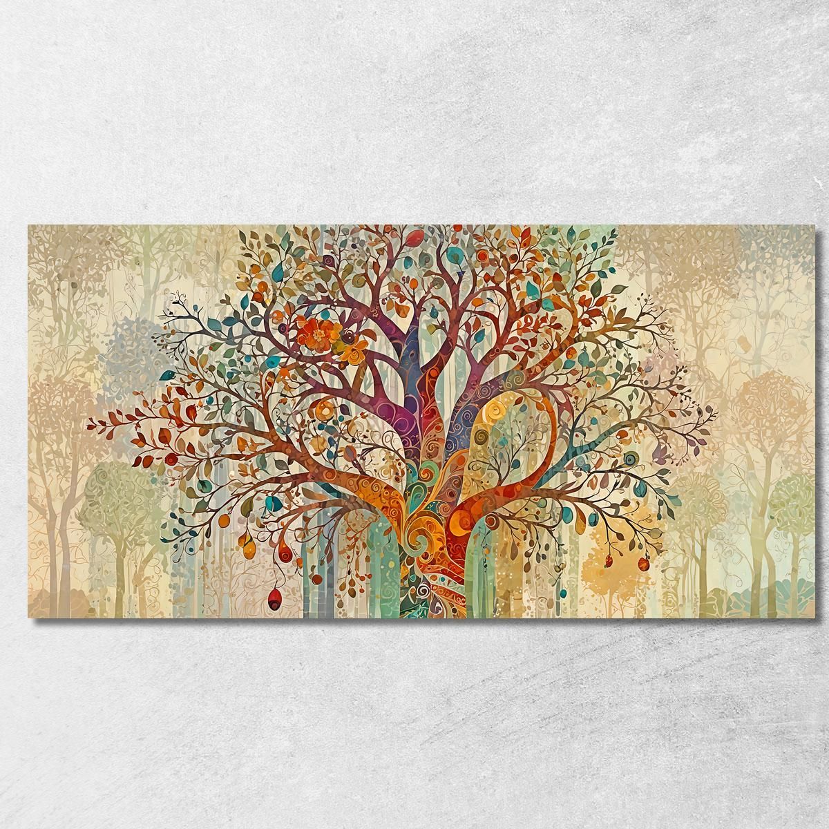 Tree Of Life Painting Intertwining Autumn Branches avt22 canvas print 