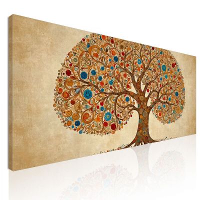 Tree Of Life Painting Circles And Warm Colors avt23 canvas print 