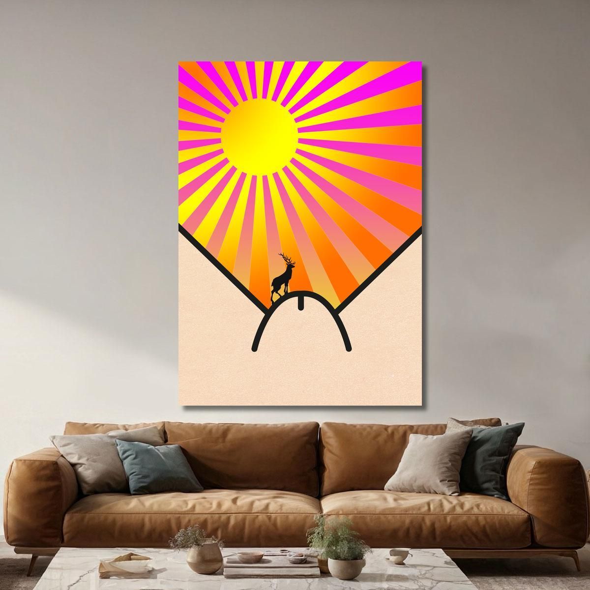 Abstract Painting Mount Of Venus With Deer abs56 canvas print 