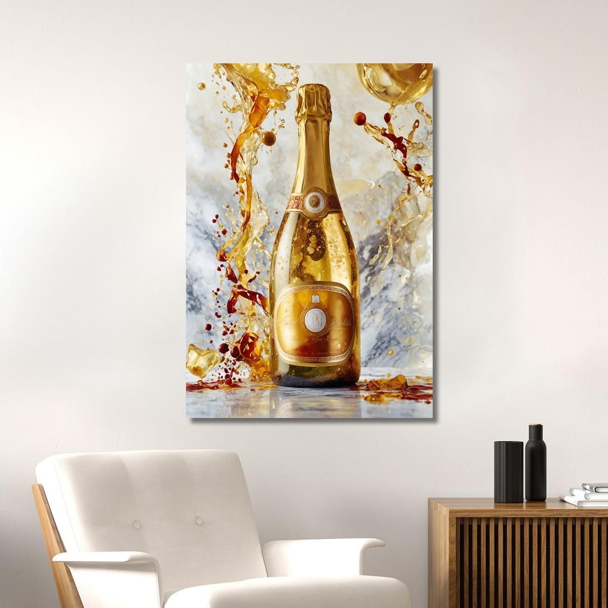 Modern Painting Champagne Gold Luxurious Vitality chm14 canvas print 