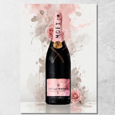 Modern Painting Champagne Pink And Flowers Refined Delicacy chm16 canvas print 