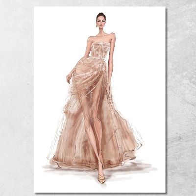 Refined Evening Dress Painting Fashion fsn1 canvas print 