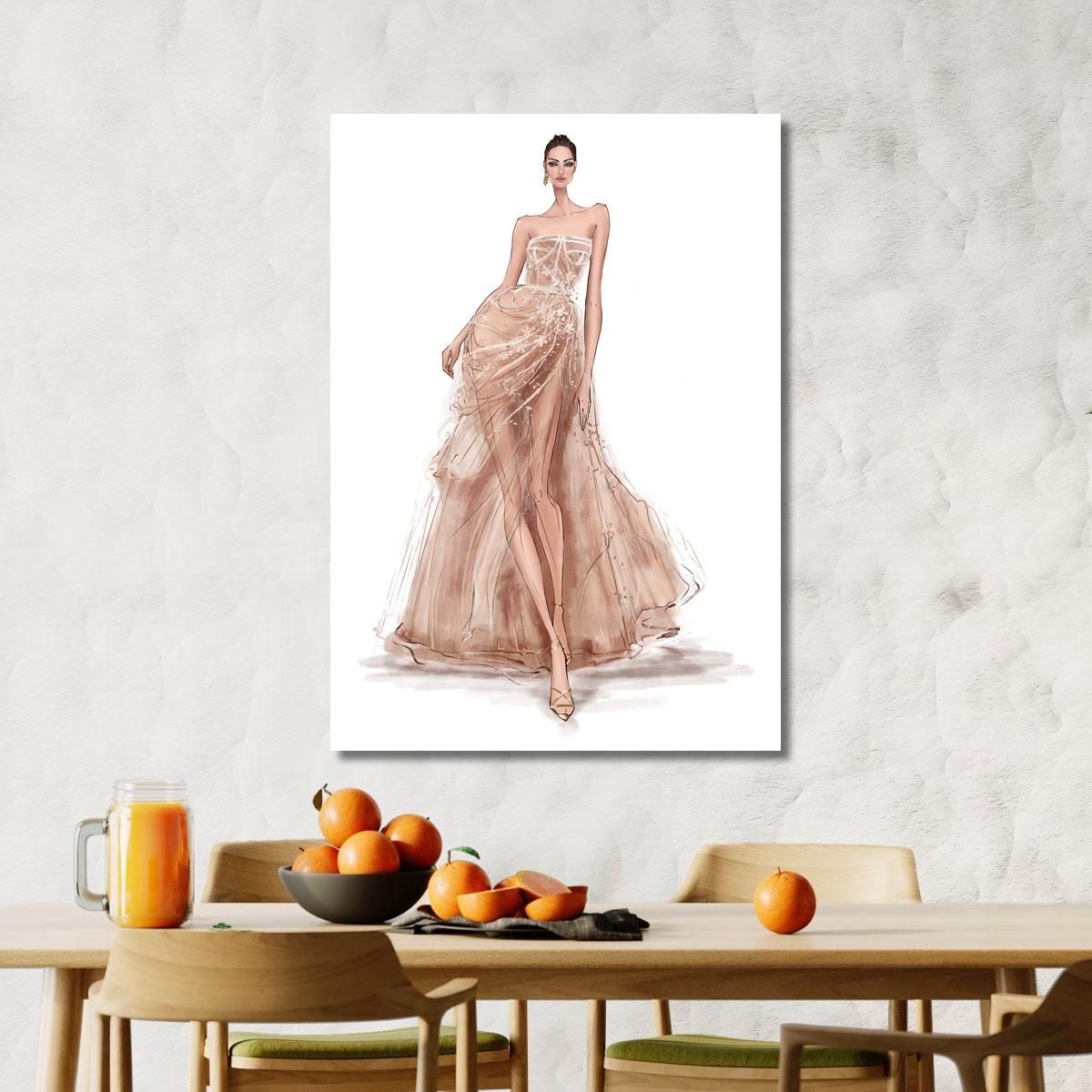 Refined Evening Dress Painting Fashion fsn1 canvas print 