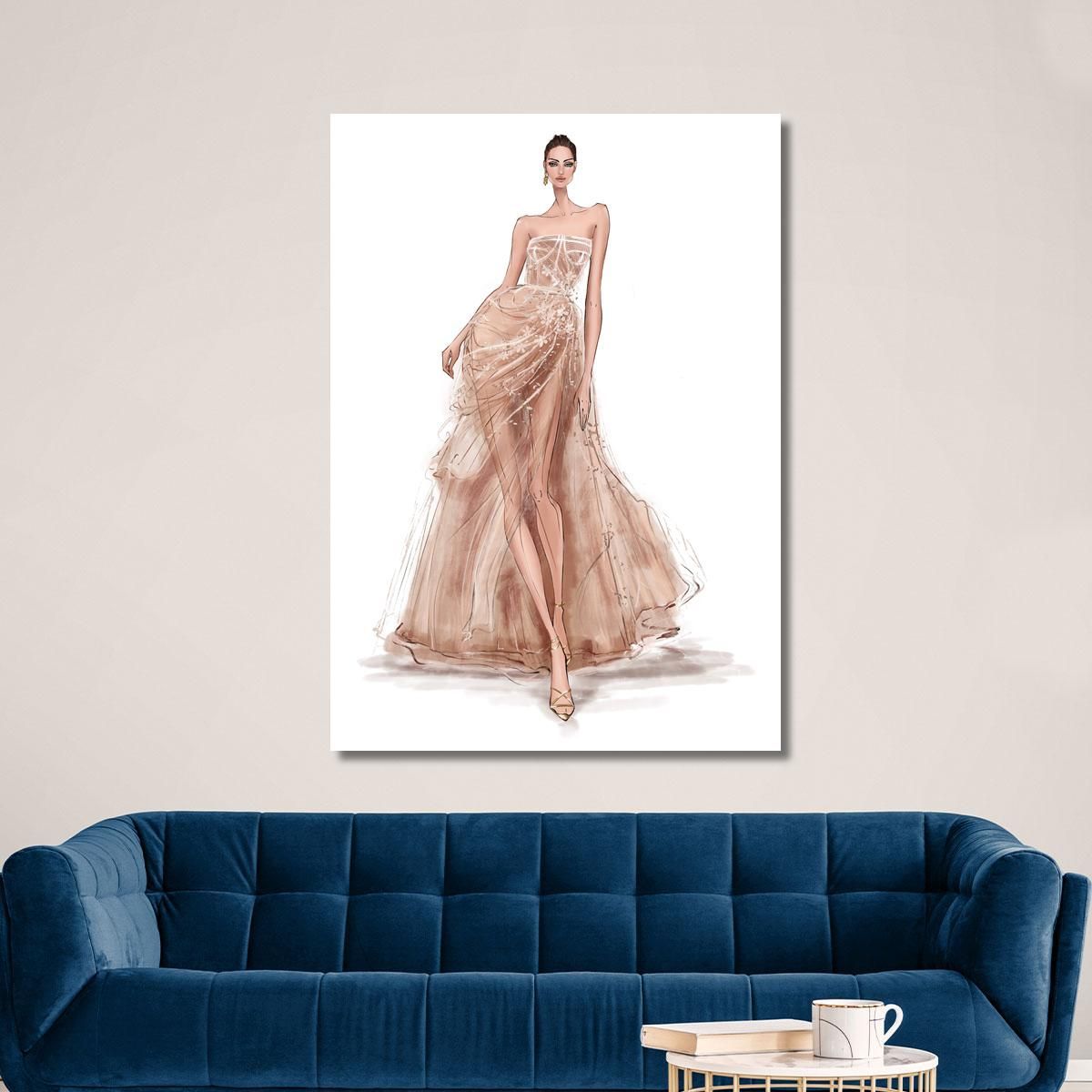 Refined Evening Dress Painting Fashion fsn1 canvas print 