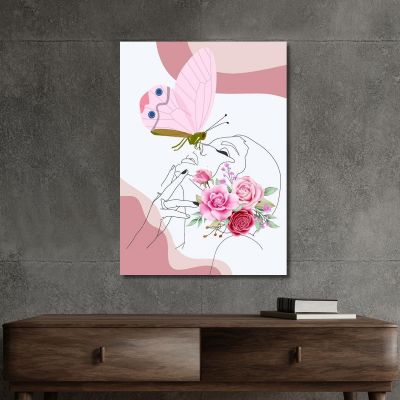 Butterfly And Flower Kiss Painting Fashion fsn4 canvas print 