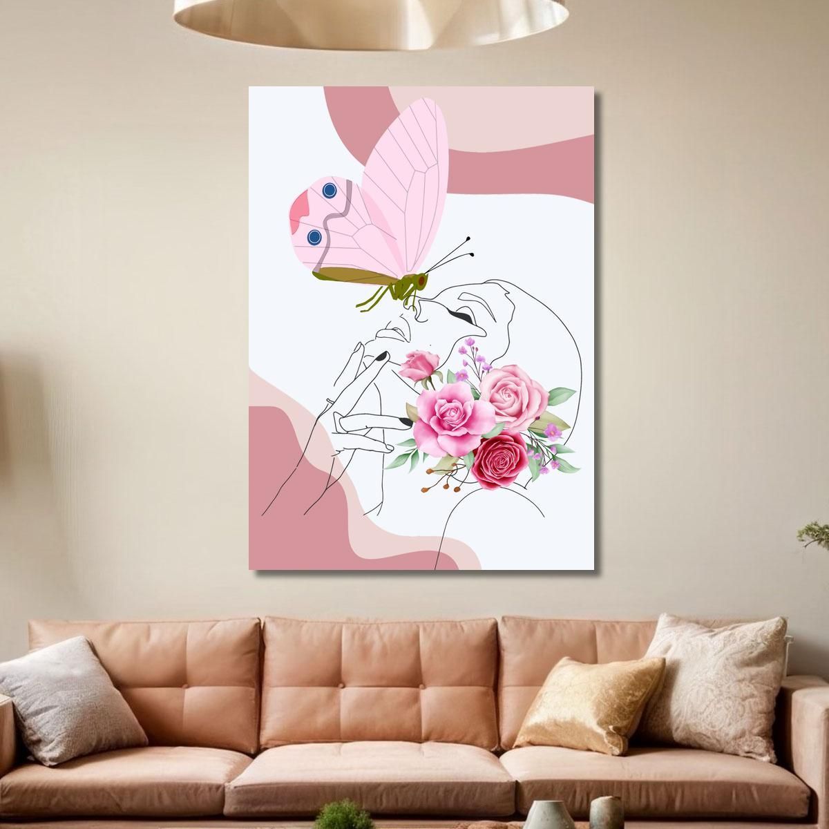 Butterfly And Flower Kiss Painting Fashion fsn4 canvas print 