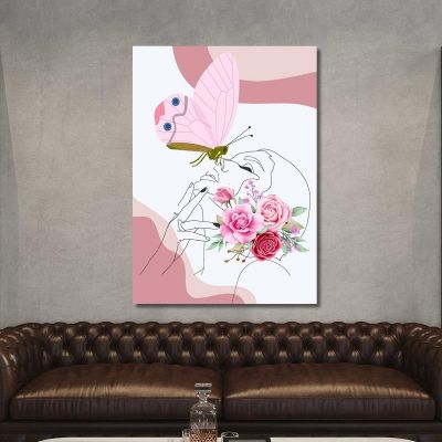 Butterfly And Flower Kiss Painting Fashion fsn4 canvas print 