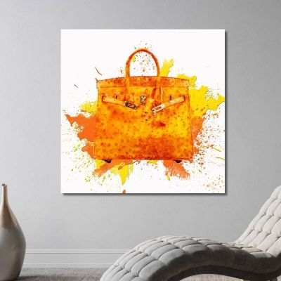 Orange Bag Painting Modern Art Style Fashion fsn5 canvas print 