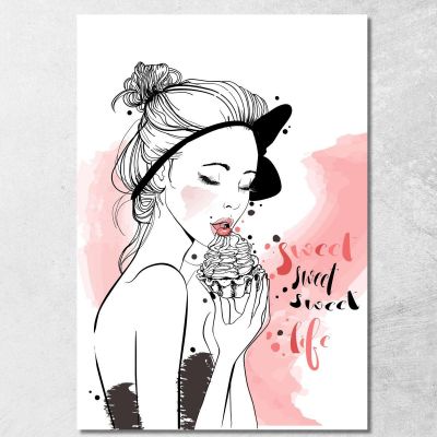 Sweet Life Dessert Painting Fashion fsn13 canvas print 