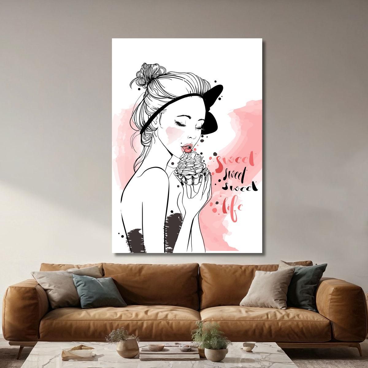 Sweet Life Dessert Painting Fashion fsn13 canvas print 