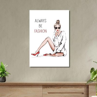 Fashion Woman Painting With Vintage Glasses Fashion fsn38 canvas print 