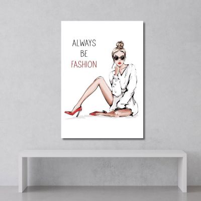 Fashion Woman Painting With Vintage Glasses Fashion fsn38 canvas print 