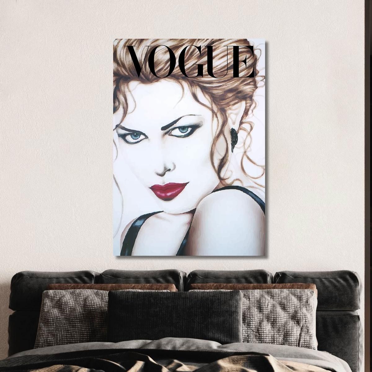 Close-Up Picture Of Woman With Curly Hair Vogue Fashion fsn61 canvas print 