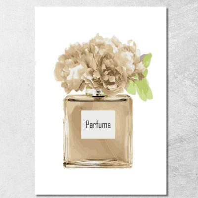 Beige Perfume Painting With Delicate Light Flowers Fashion fsn65 canvas print 