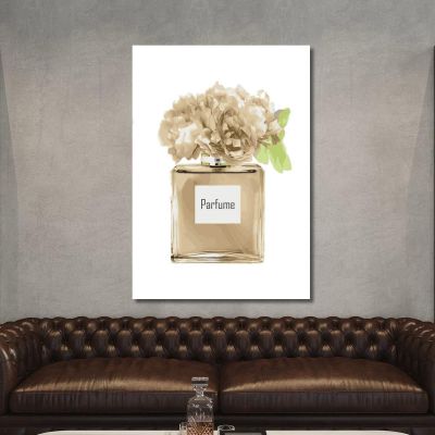 Beige Perfume Painting With Delicate Light Flowers Fashion fsn65 canvas print 