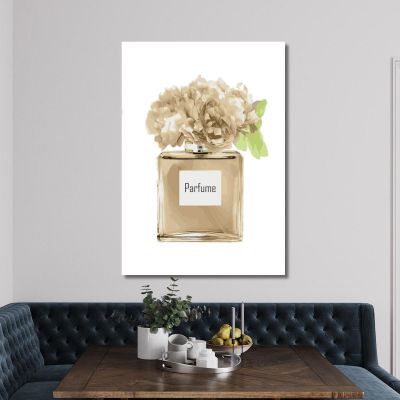 Beige Perfume Painting With Delicate Light Flowers Fashion fsn65 canvas print 