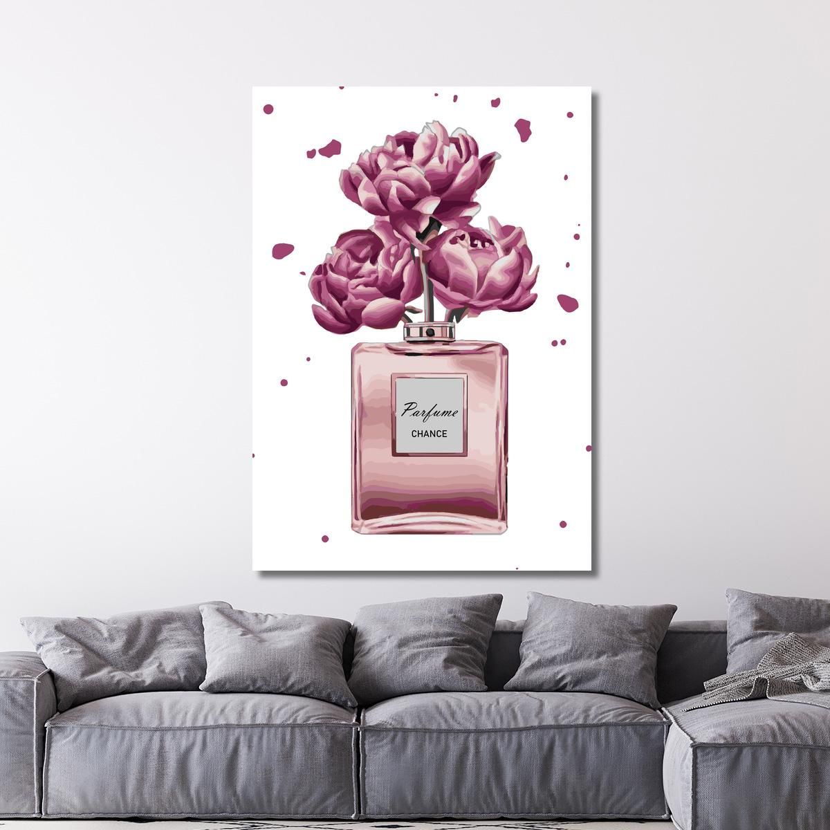 Abstract Purple Roses Perfume Painting Fashion fsn72 canvas print 