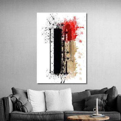 Lipstick Painting Abstract Background Watercolor Brush Strokes Fashion fsn84 canvas print 