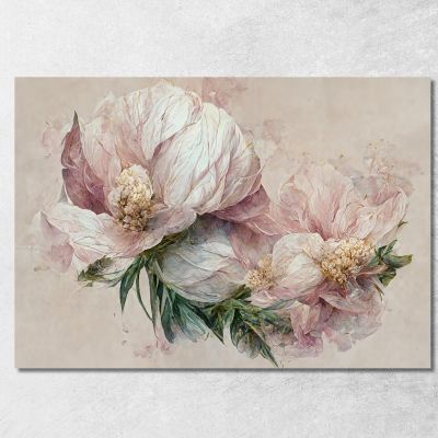 Watercolor Style Floral Art Painting With Delicate Flowers Modern Abstract Flowers Painting flp4 canvas print 