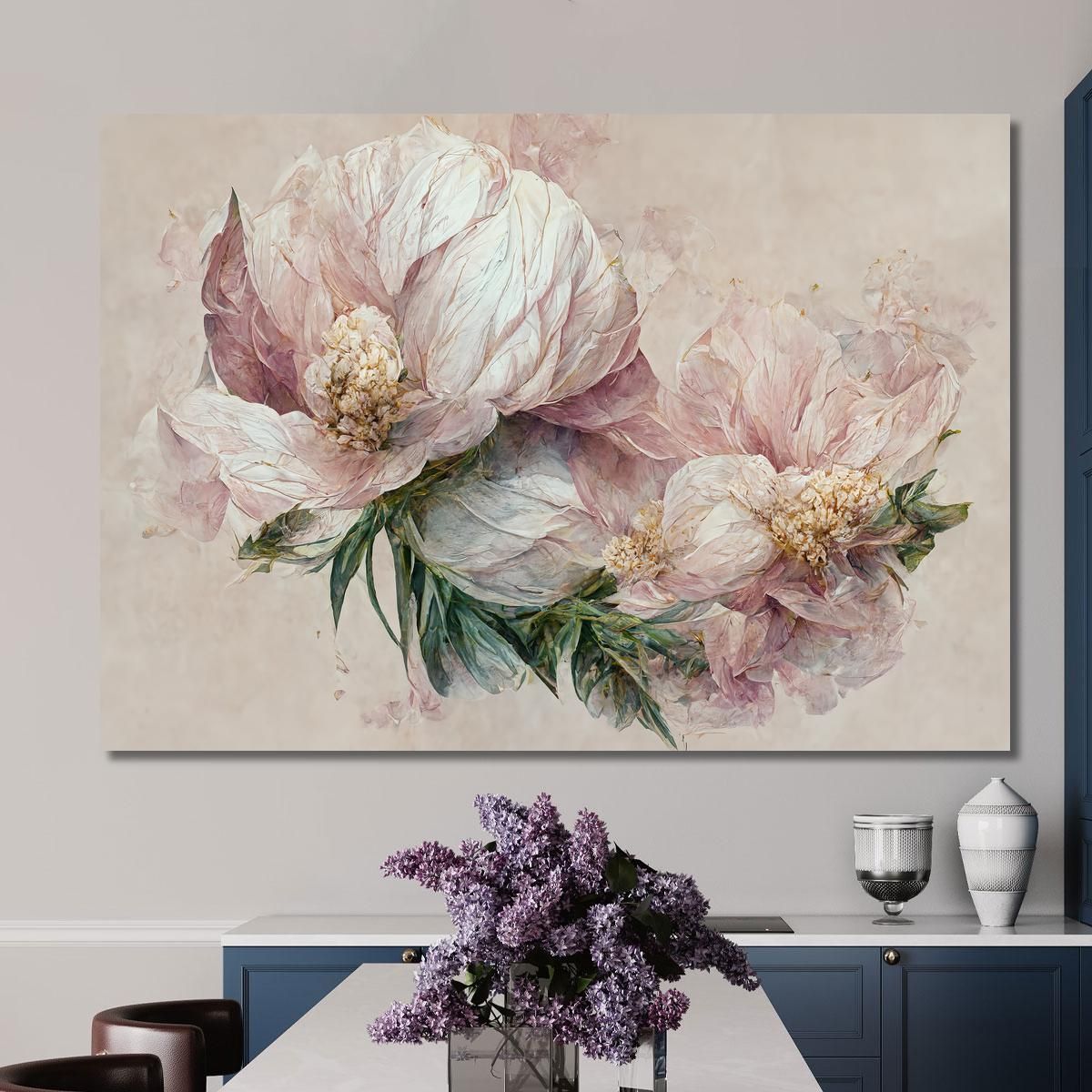 Watercolor Style Floral Art Painting With Delicate Flowers Modern Abstract Flowers Painting flp4 canvas print 