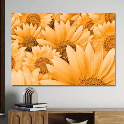 Sunflower Composition Painting Modern Abstract Flowers Painting flp7 canvas print 