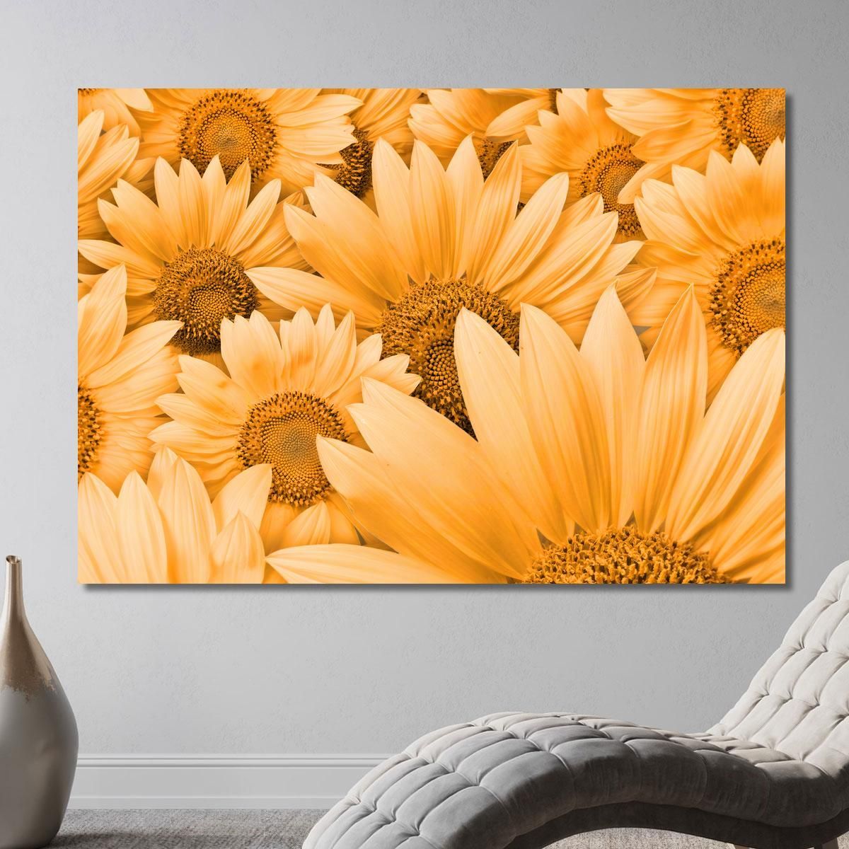 Sunflower Composition Painting Modern Abstract Flowers Painting flp7 canvas print 