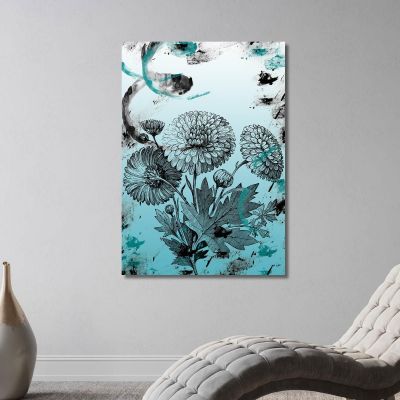 Vintage Abstract Chrysanthemum Painting Modern Abstract Flowers Painting flp10 canvas print 