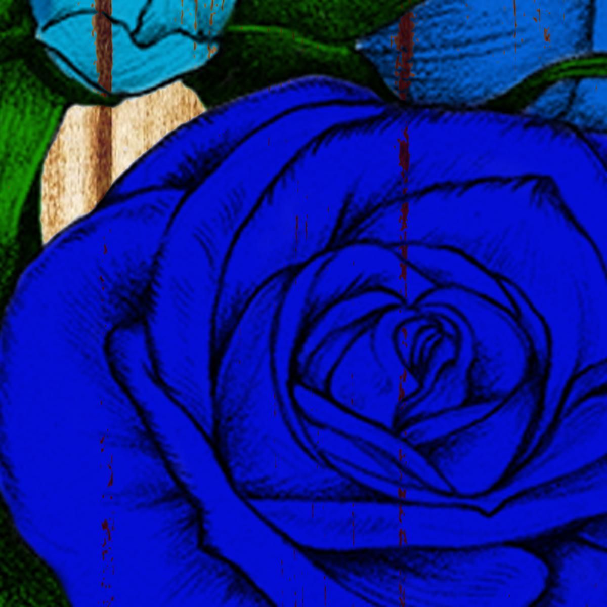 Blue And Pink Flowers Painting On Wood Modern Abstract Flowers Painting flp20 canvas print