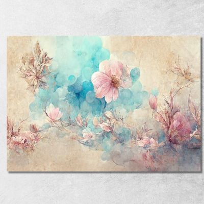 Watercolor Style Pink Flowers Painting Modern Abstract Flowers Painting flp22 canvas print 