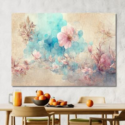 Watercolor Style Pink Flowers Painting Modern Abstract Flowers Painting flp22 canvas print 